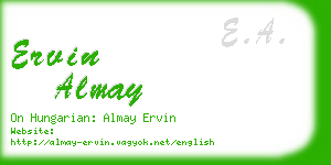 ervin almay business card